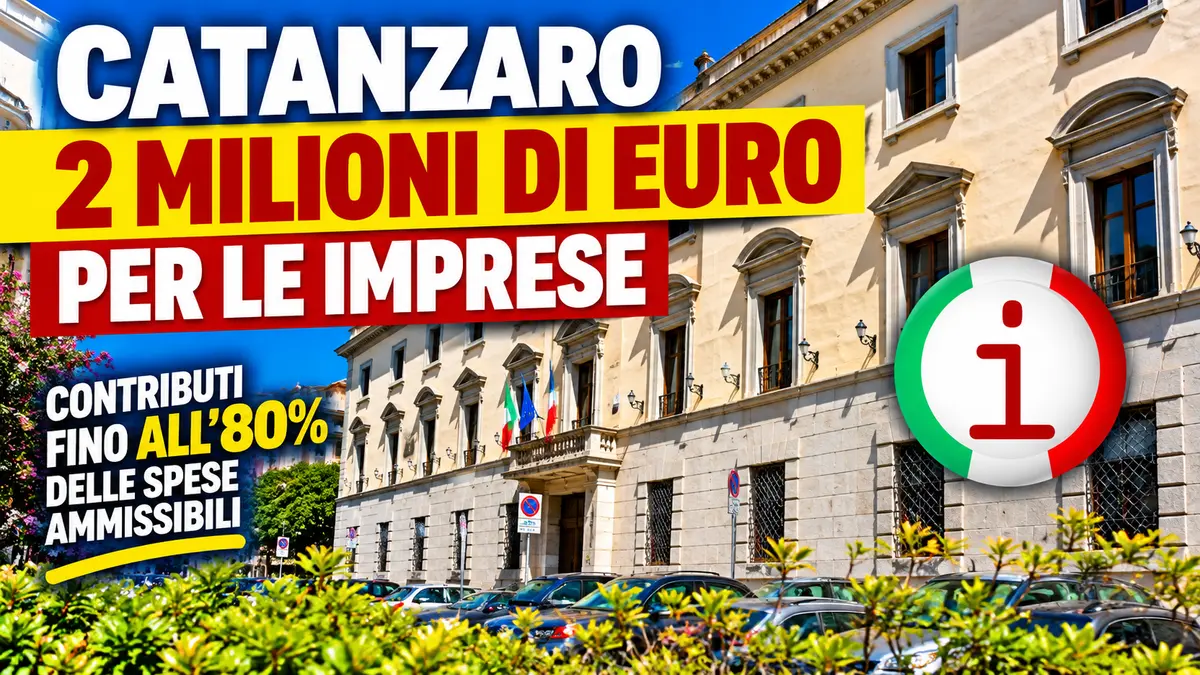 Catanzaro, 2 milioni di euro per le imprese: contributi fino all'80%