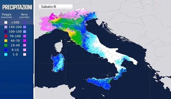 Previsioni Meteo weekend: ciclone mediterraneo in arrivo con pioggia, vento e neve