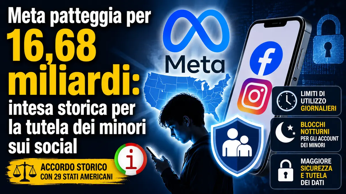 Meta patteggia per 16,68 miliardi: intesa storica per la tutela dei minori sui social