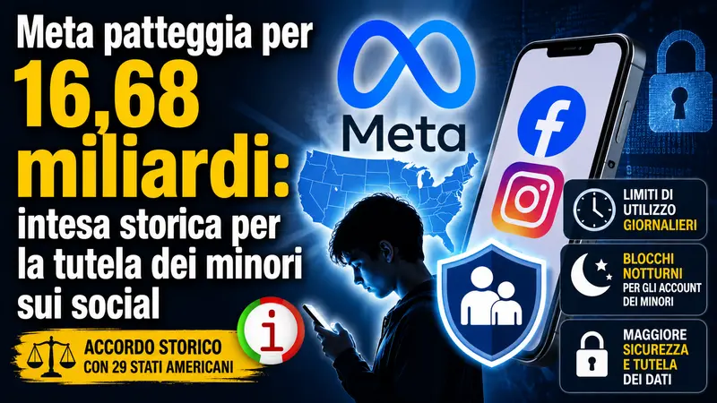Meta patteggia per 16,68 miliardi: intesa storica per la tutela dei minori sui social