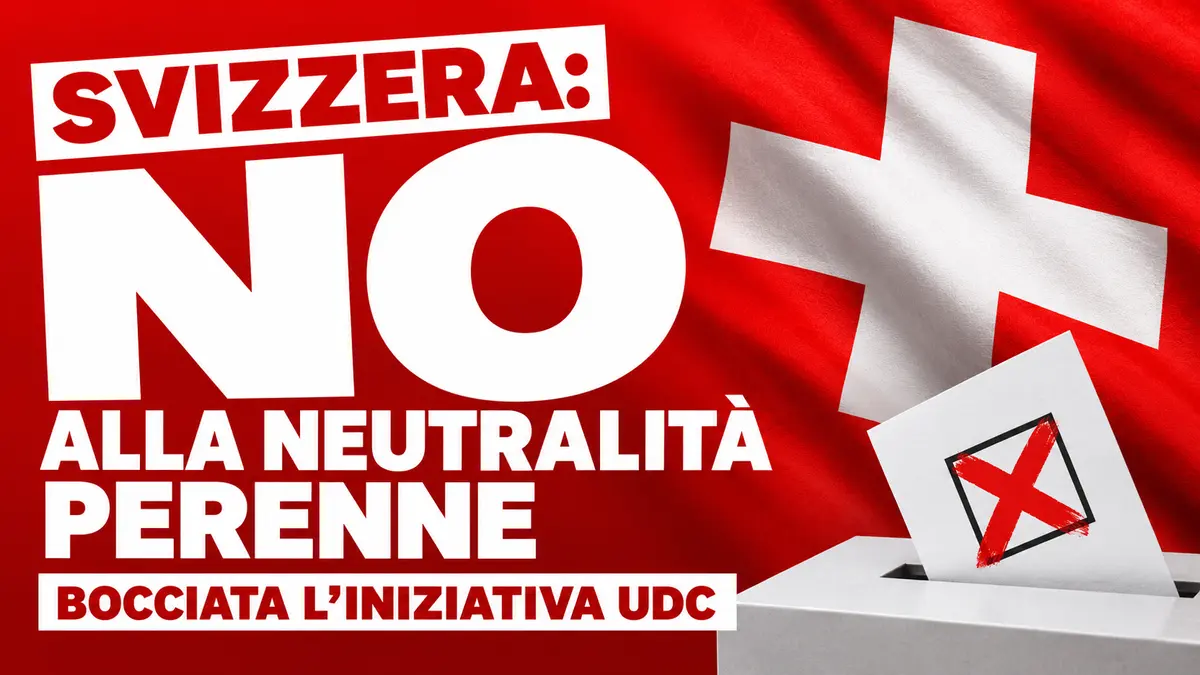 La Svizzera dice no alla neutralità perenne: bocciata l'iniziativa dell'UDC