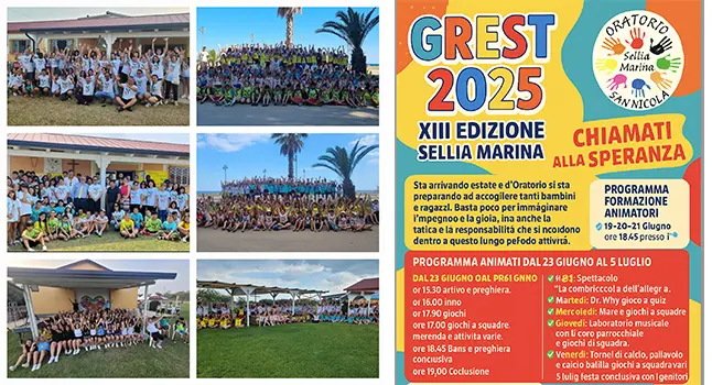 GREST 2025 Sellia Marina: al via la XIII edizione dell'Oratorio estivo