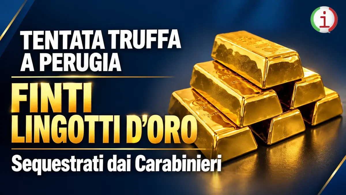 Tentata truffa a Perugia: finti lingotti d'oro sequestrati dai Carabinieri