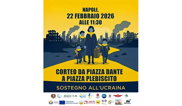 A Napoli il corteo “Sostegno all’Ucraina”: domenica 22 febbraio da Piazza Dante a Piazza del Plebiscito