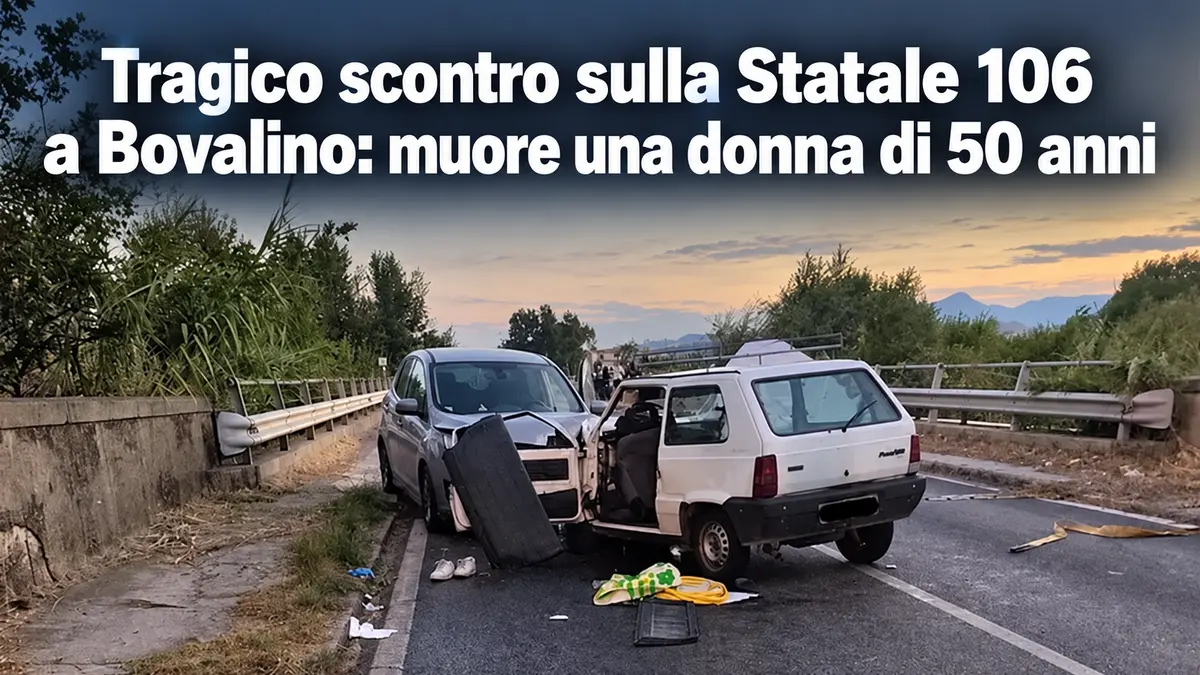 Tragico scontro sulla SS106 a Bovalino: muore una donna di 50 anni