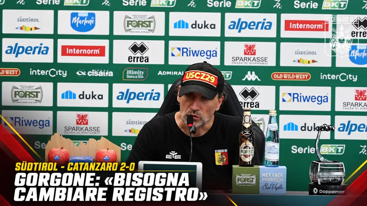 Südtirol Catanzaro 2-0 Gorgone difende la squadra ma chiede un cambio di passo. Video