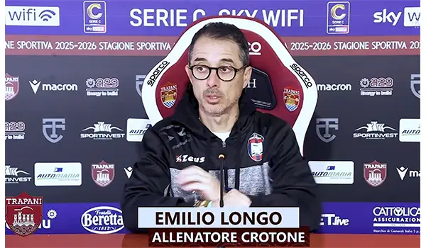 Trapani–Crotone 1-4, mister Longo analizza la vittoria. Video