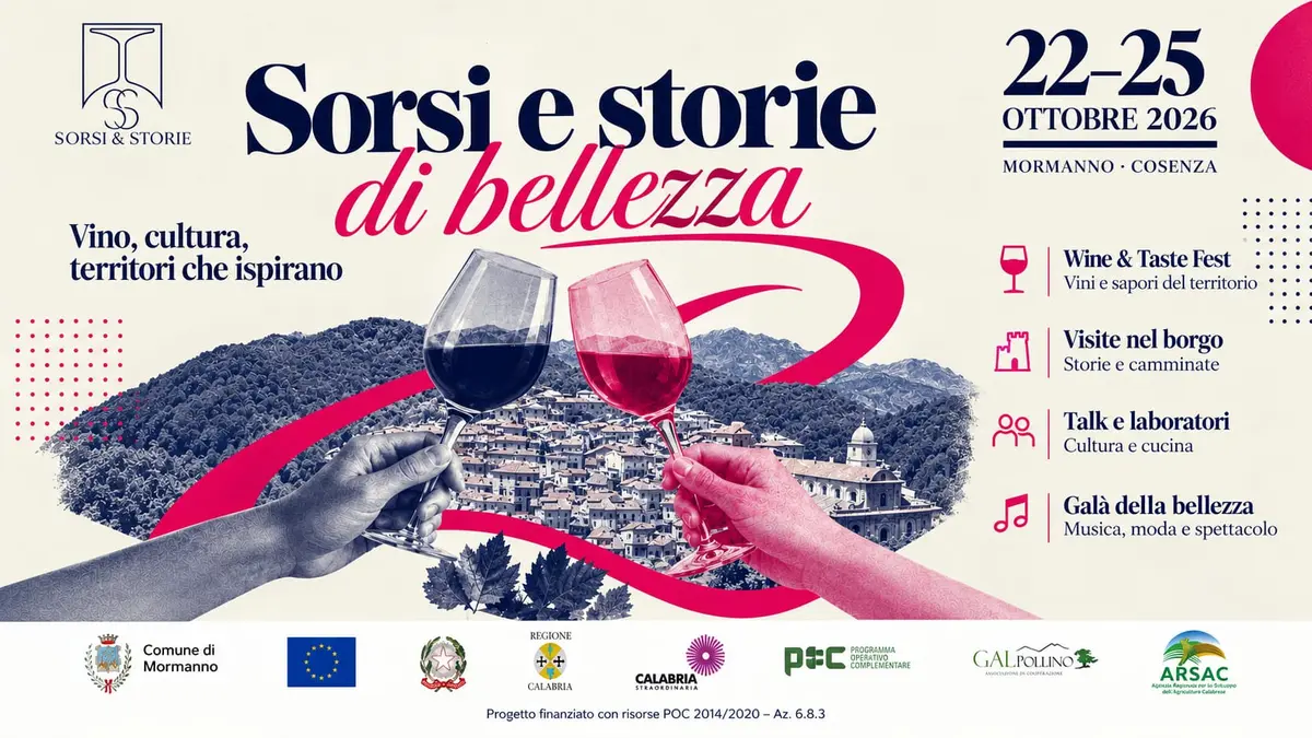 Vino, tartufo e fagiolo poverello: Mormanno celebra i sapori del Pollino con “Sorsi e storie di bellezza”