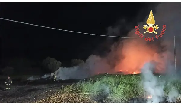 Catanzaro, incendio in Viale Emilia: intervento dei Vvf  