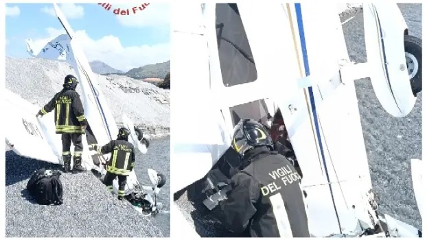 Grisolia Lido, ultraleggero si schianta sulla spiaggia: intervento immediato dei Vvf