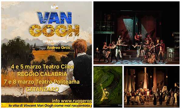 Oltre ai serali, ben 4 matinee per le scuole della straordinaria Opera musical “Van Gogh Cafe’” a Reggio Calabria e Catanzaro 