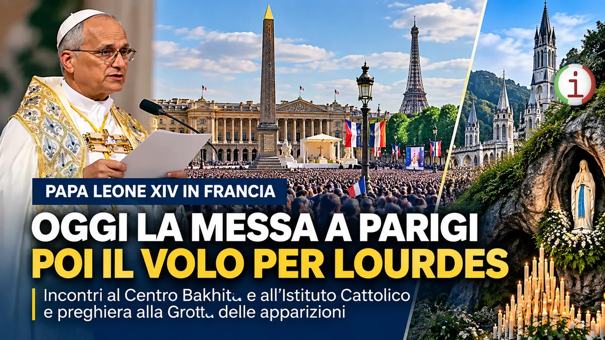 Papa Leone XIV in Francia, giornata storica a Parigi con 600mila fedeli prima della partenza per Lourdes