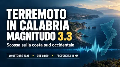 Terremoto in Calabria scossa di magnitudo 3.3 sulla costa sud occidentale