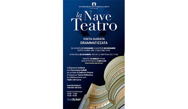 "La nave teatro": il Politeama apre le sue porte per un'originale visita guidata drammatizzata 