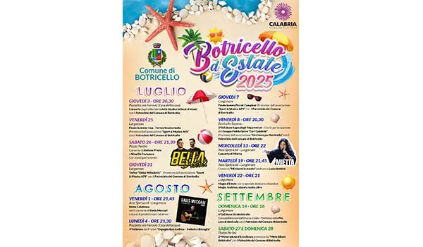 Estate a Botricello, un ricco programma di eventi da luglio a settembre