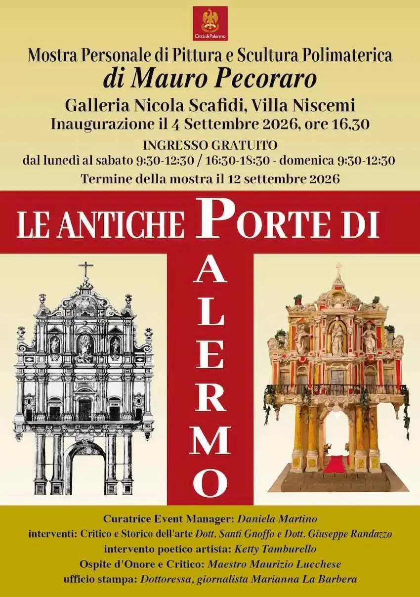 “Le antiche Porte di Palermo”: a Villa Niscemi la personale di pittura e scultura di Mauro Pecoraro