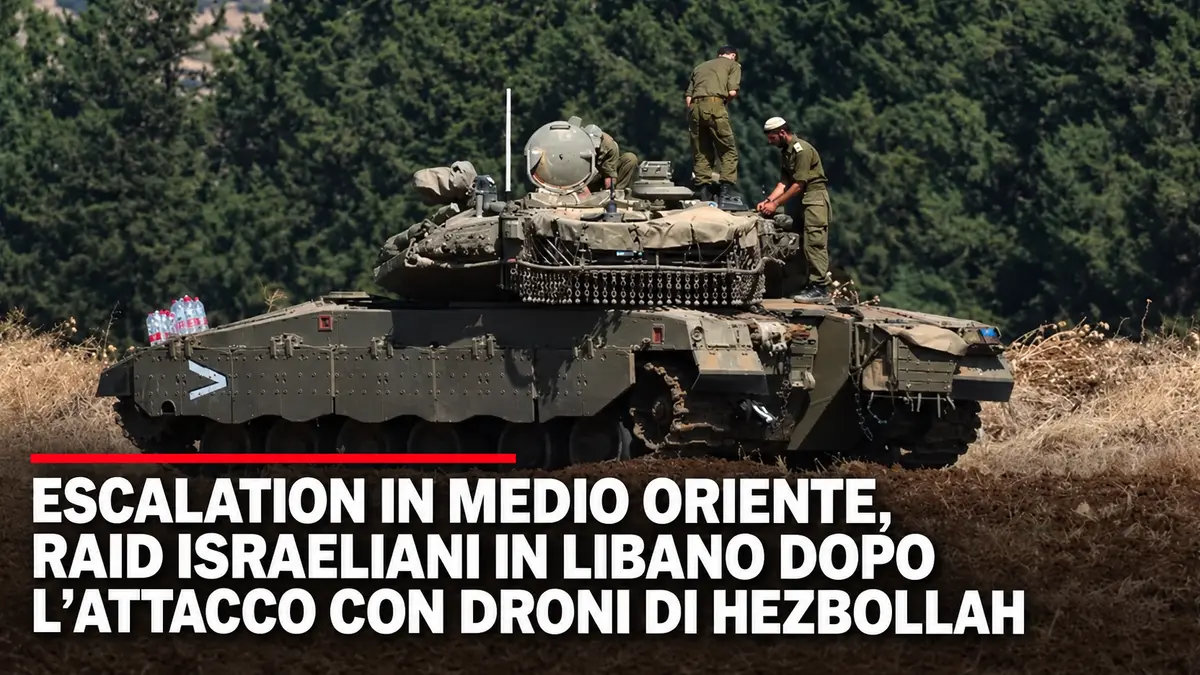 Escalation in Medio Oriente, raid israeliani in Libano dopo l’attacco con droni di Hezbollah