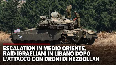 Escalation in Medio Oriente, raid israeliani in Libano dopo l’attacco con droni di Hezbollah