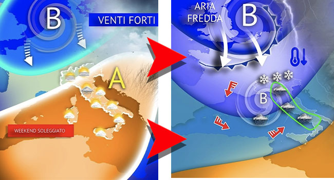 Previsione Meteo: sabato con l’Anticiclone, ma Domenica arriva il peggioramento