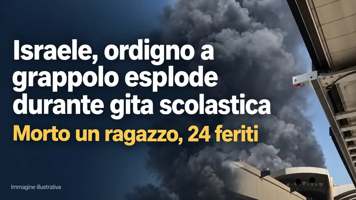 Israele, ordigno a grappolo esplode durante gita scolastica: morto un ragazzo, 24 feriti