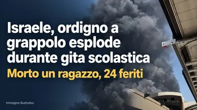 Israele, ordigno a grappolo esplode durante gita scolastica: morto un ragazzo, 24 feriti
