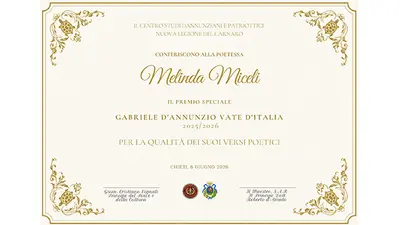 Premio D'Annunzio Vate d'Italia a Melinda Miceli 