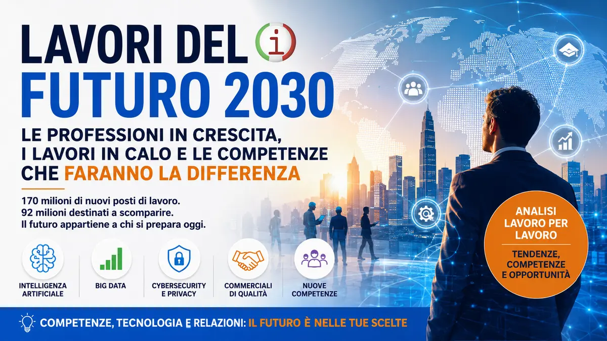Lavori del futuro: professioni in crescita, lavori in calo e nuove competenze
