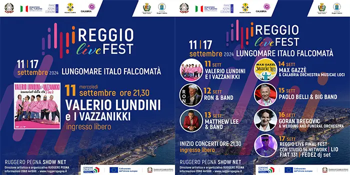 Tutto pronto per il “Reggio Live Fest”: la raffica di grandi live parte domani sera con Valerio Lundini e i Vazzanikki