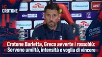 Crotone Barletta, Greco avverte i rossoblù: «Servono umiltà, intensità e voglia di vincere» Video