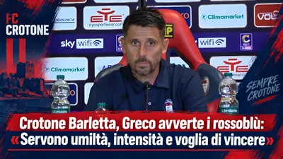 Crotone Barletta, Greco avverte i rossoblù: «Servono umiltà, intensità e voglia di vincere» Video