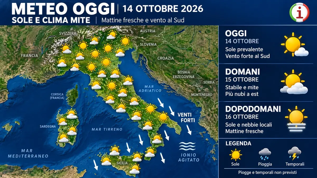 Meteo Italia torna l’ottobrata con sole e pomeriggi miti ma il weekend prepara un cambiamento