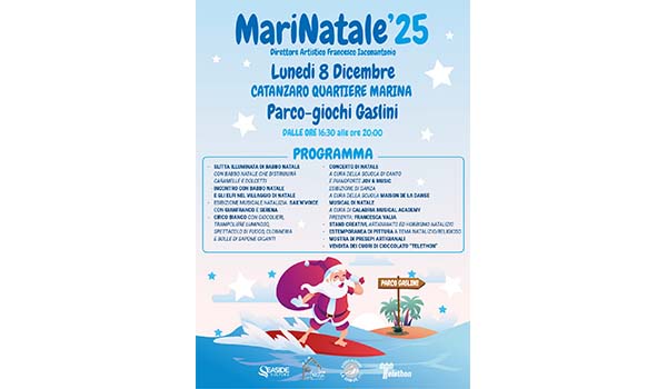 15^ Edizione di MariNatale (lunedì 8 dicembre, all'interno del parco-giochi Gaslini, quartiere marinaro di Catanzaro)