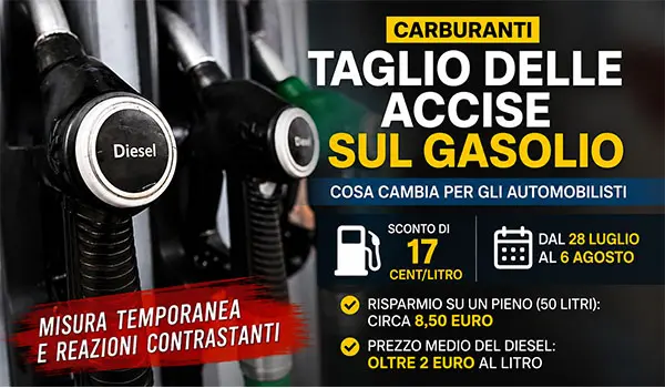 Taglio delle accise sul gasolio, cosa cambia davvero