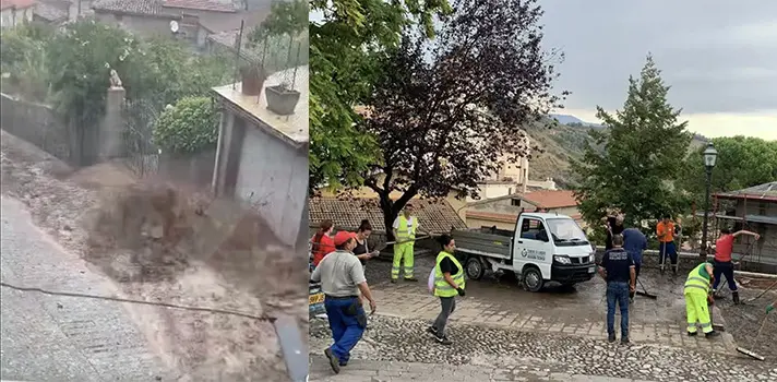Meteo. Bomba d'acqua a Lungro: cascate di fango travolgono le strade, nessun ferito