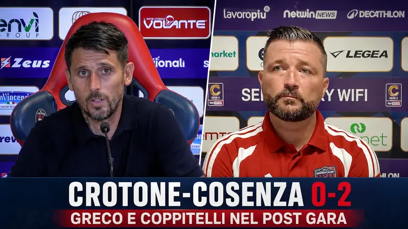 Crotone Cosenza 0-2 Greco guarda al futuro Coppitelli promuove i progressi dei rossoblù