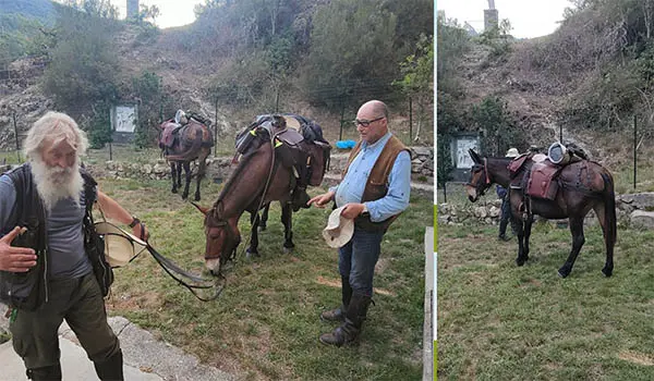 Sentiero Italia, tappa al Santuario Madonna di Porto per due camminatori provenienti dalle Marche