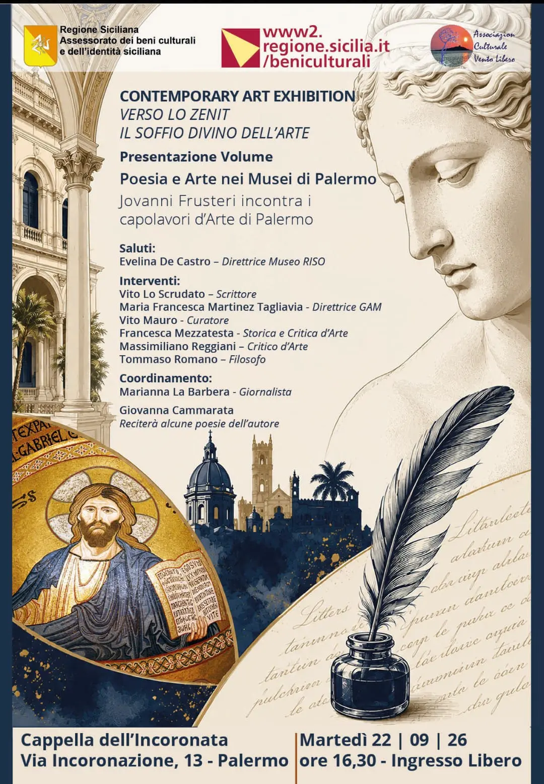 Jovanni Frusteri presenta il suo libro “Poesia e Arte nei Musei di Palermo”