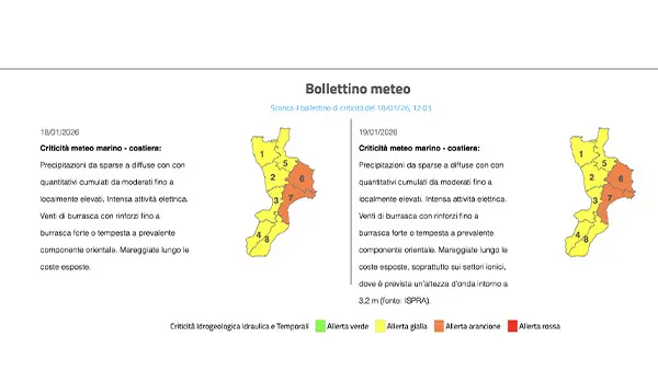 Allerta meteo arancione: scuole chiuse per maltempo