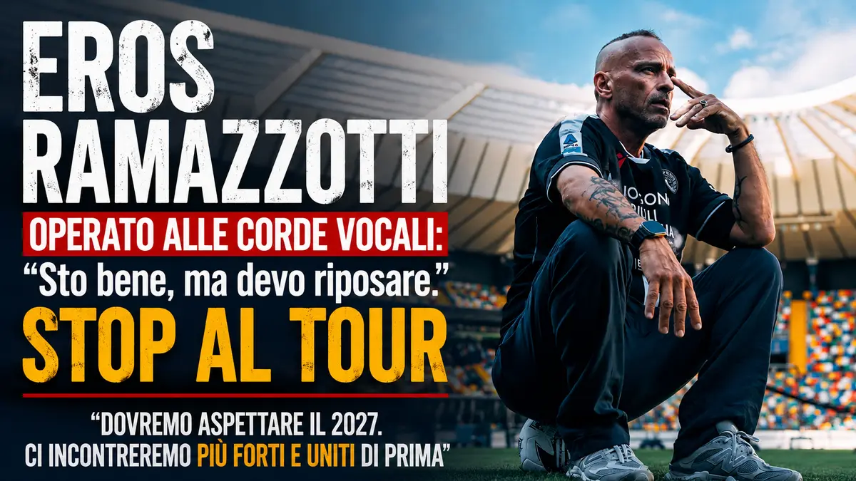 Eros Ramazzotti, intervento alle corde vocali riuscito: tour sospeso e ritorno nel 2027