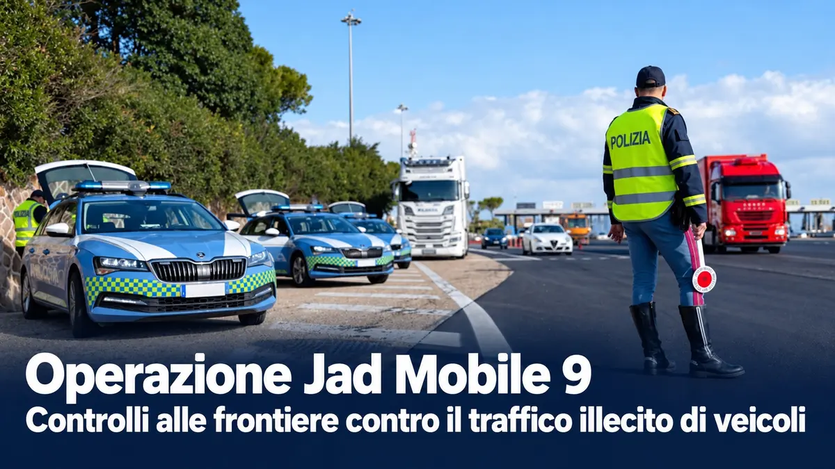 Operazione Jad Mobile 9: controlli alle frontiere contro il traffico illecito di veicoli