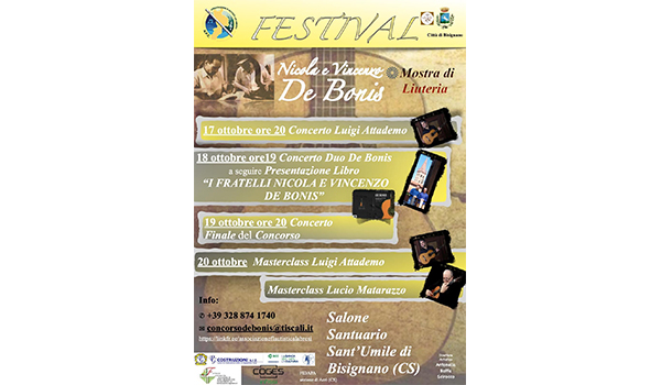 Bisignano celebra la chitarra: il Festival e Concorso Internazionale Nicola e Vincenzo De Bonis