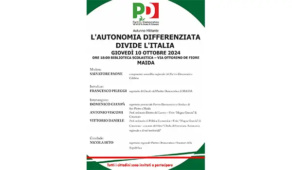 Incontro su autonomia differenziata: una legge che divide l'Italia