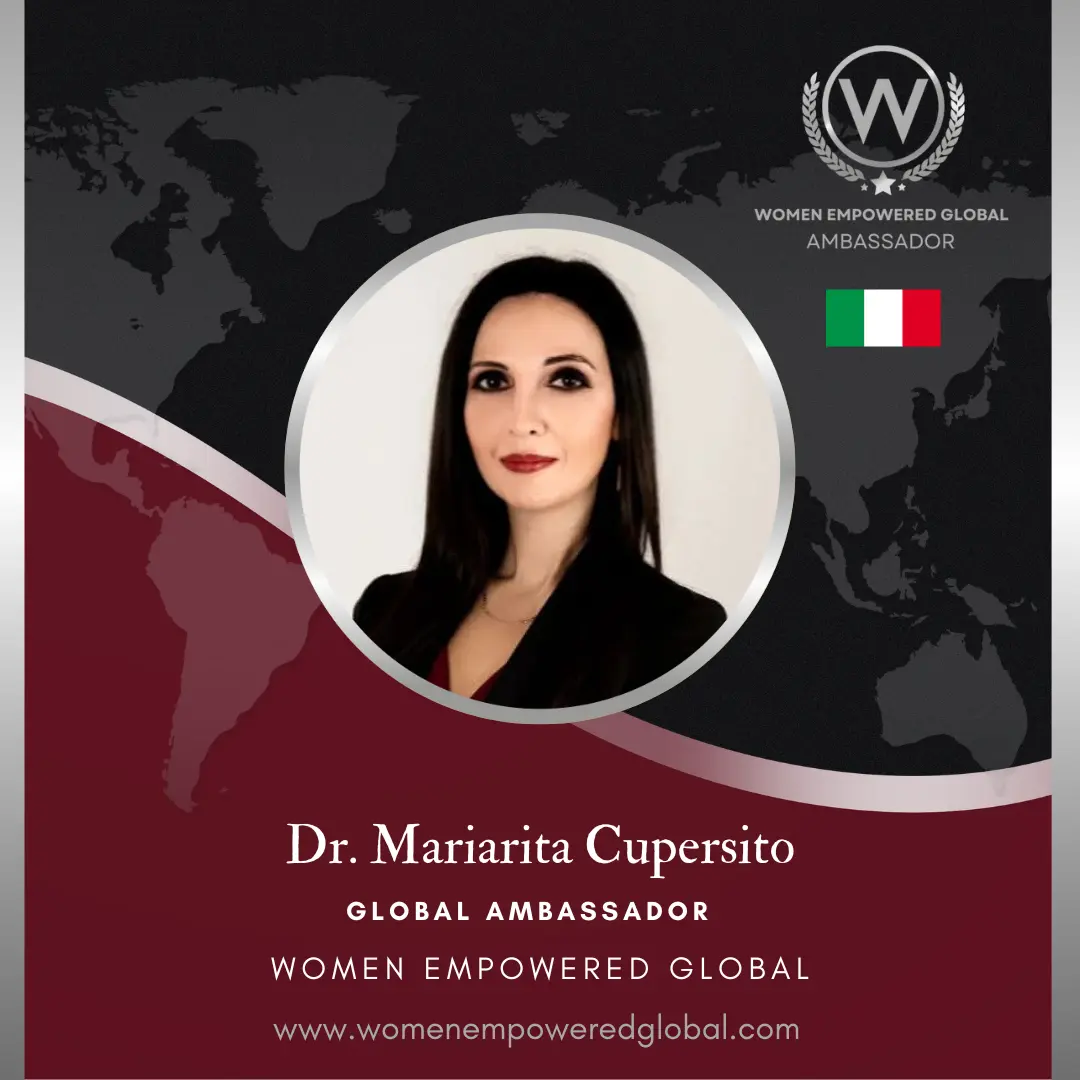 La giurista e giornalista Mariarita Cupersito Ambasciatrice Globale in Italia per Women Empowered Global, rete mondiale che promuove la leadership femminile.