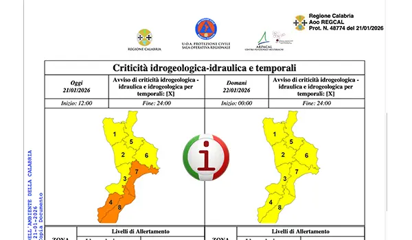 Allerta meteo in Calabria: maltempo in attenuazione e condizioni in graduale miglioramento