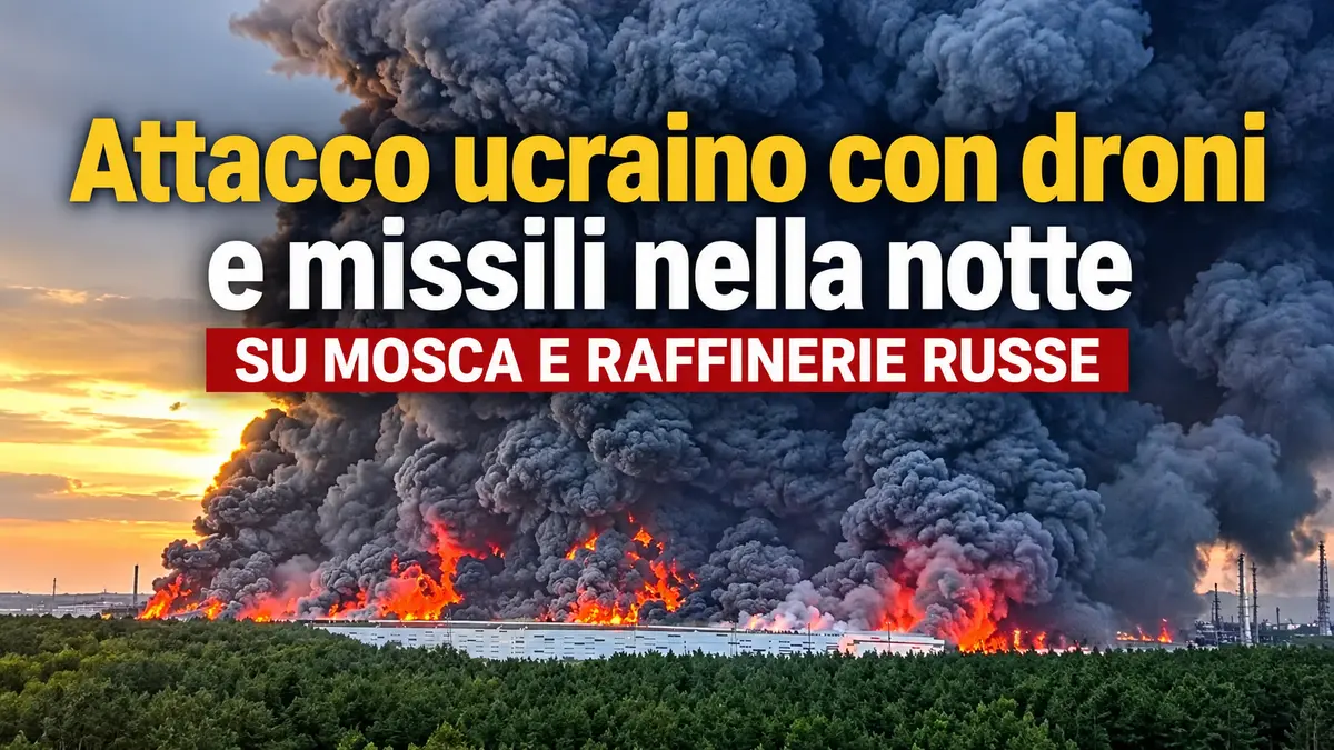 Attacco ucraino con droni e missili nella notte su Mosca e raffinerie russe