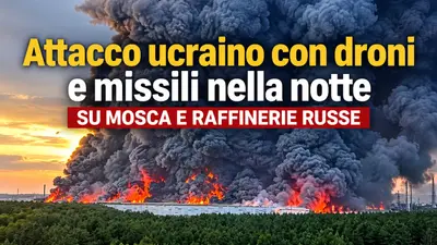 Attacco ucraino con droni e missili nella notte su Mosca e raffinerie russe
