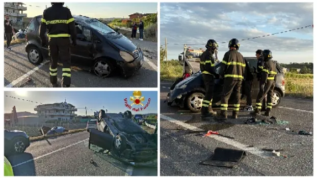 Intervento dei Vigili del Fuoco per un incidente sulla SS 106
