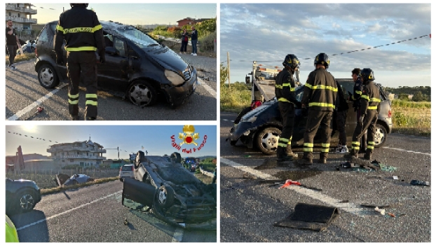 Intervento dei Vigili del Fuoco per un incidente sulla SS 106