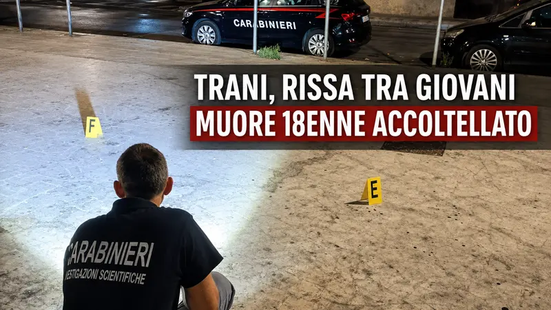 Trani, rissa tra gruppi di giovani nella notte: morto il 18enne Cosimo Quagliarella
