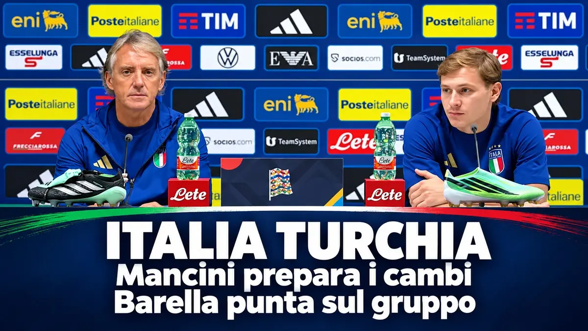 Italia Turchia, Mancini prepara i cambi e Barella indica la strada del gruppo. Video